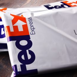 fedex packages in a pile
