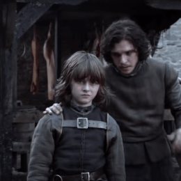 Isaac Hempstead Wright and Kit Harington on "Game of Thrones"
