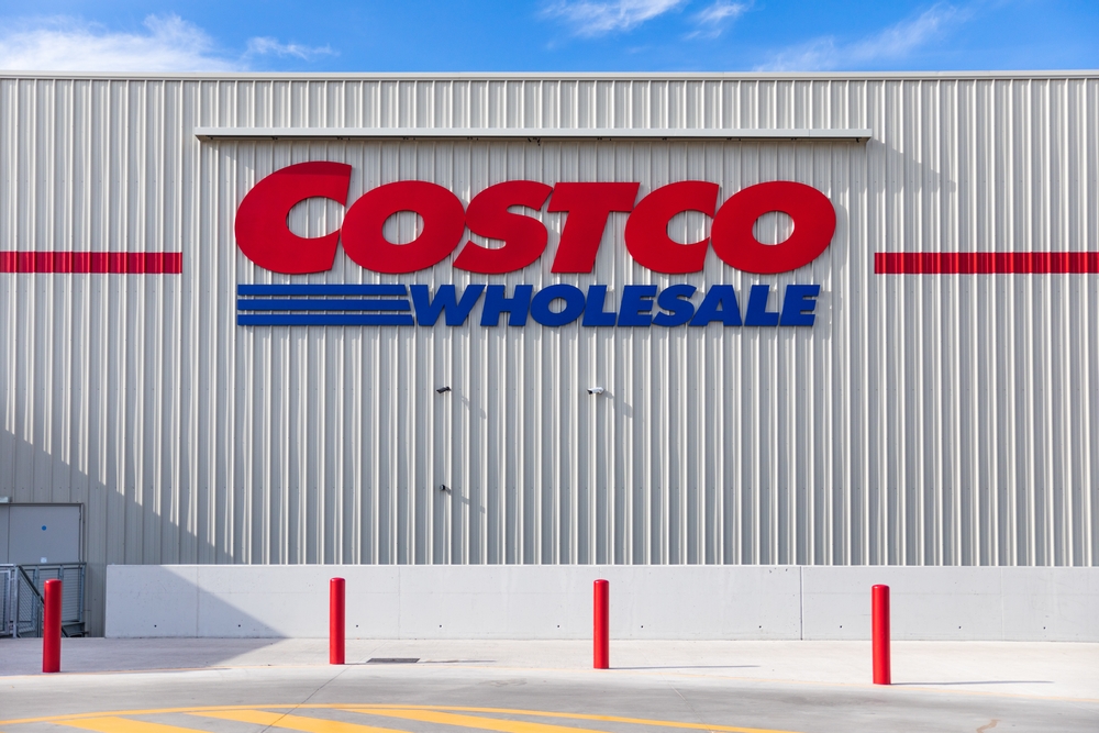 The exterior of a Costco warehouse store