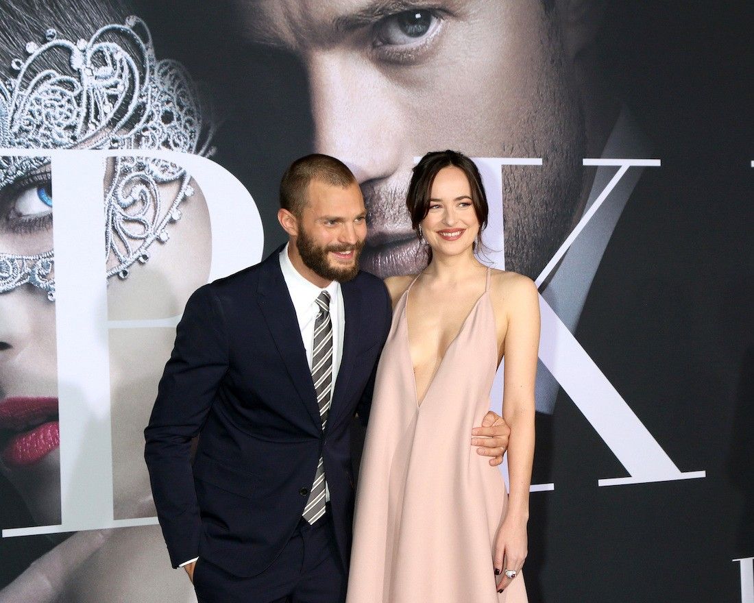 Jamie Dornan and Dakota Johnson at the premiere of "Fifty Shades Darker" in 2017