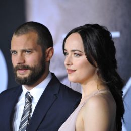 Jamie Dornan and Dakota Johnson at the premiere of "Fifty Shades Darker" in 2017