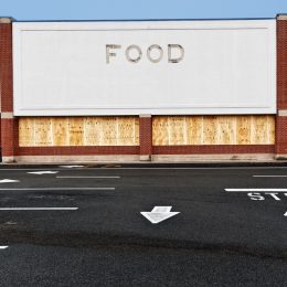 A closed grocery store that has gone out of business