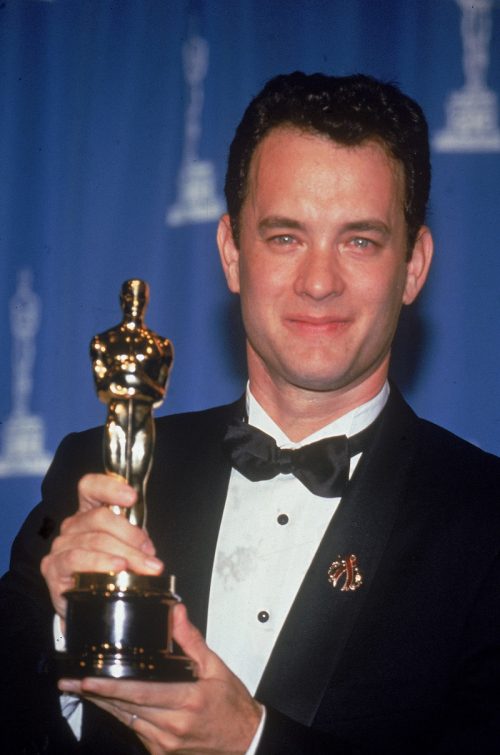 Tom Hanks with his Oscar for "Philadelphia" at the 1994 Academy Awards