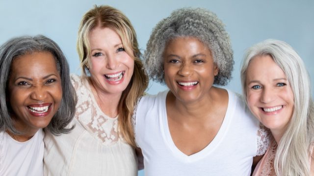 Four Women With Various Gray Hairstyles