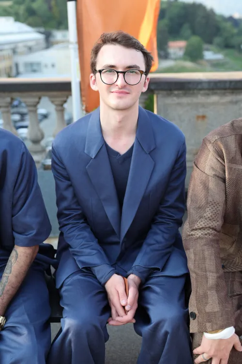 Isaac Hempstead Wright at the Zegna fashion show in Milan in 2022
