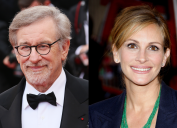 Steven Spielberg at the Cannes Film Festival in 2016; Julia Roberts at the premiere of "Larry Crowne" in 2011