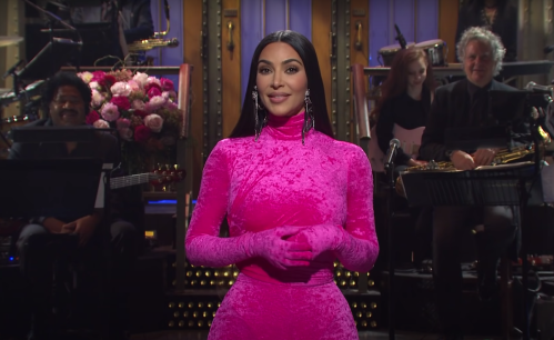 Kim Kardashian hosting "SNL" in October 2021