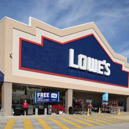 Lowe's home improvement store front. The company operates a chain of retail stores in the United States and Canada as seen on November 25, 2019.