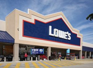 Lowe's home improvement store front. The company operates a chain of retail stores in the United States and Canada as seen on November 25, 2019.