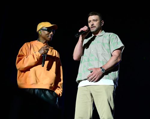 Pharrell Williams and Justin Timberlake at the 2022 Something in the Water music festival