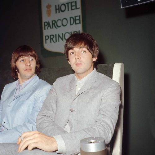 Ringo Starr and Paul McCartney in Rome in 1965
