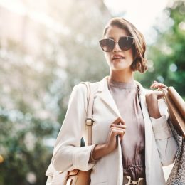 woman shopping in sun glasses