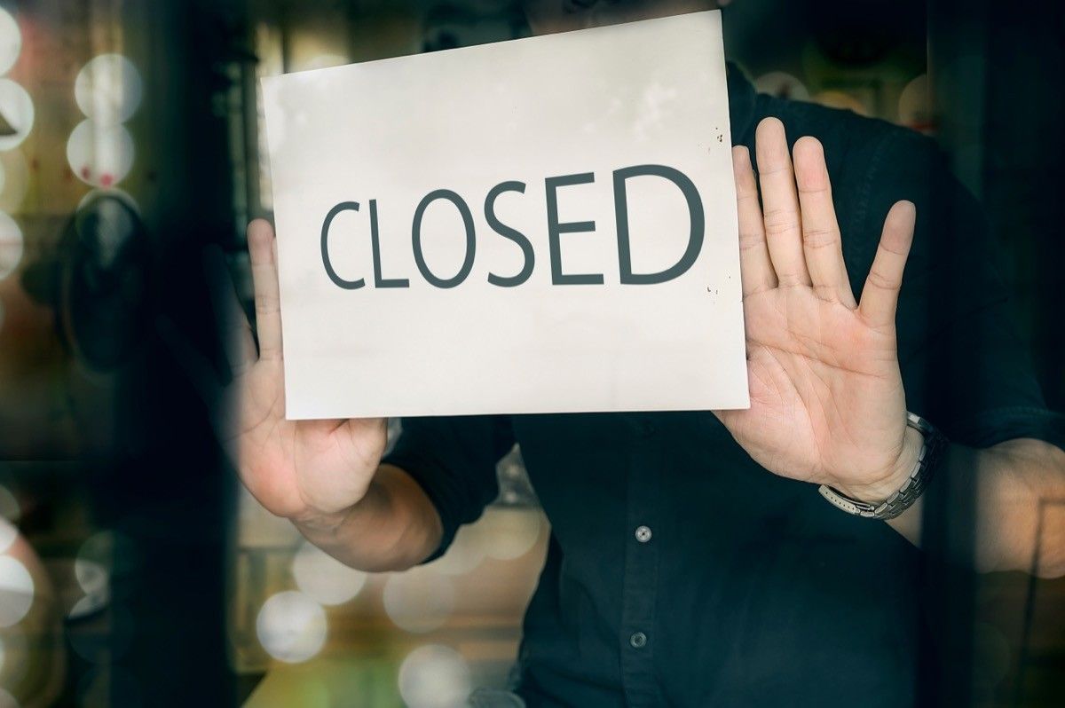 store closed sign