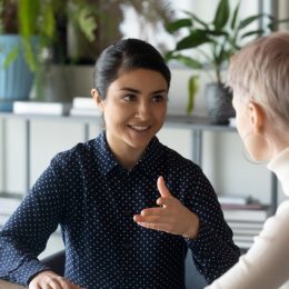 person talking and gesturing