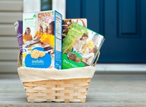 assortment of girl scout cookies in basket