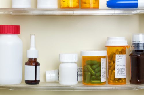 products in medicine cabinet