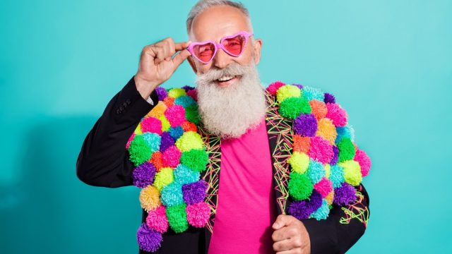 Older Man in Colorful Jacket