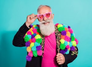 Older Man in Colorful Jacket