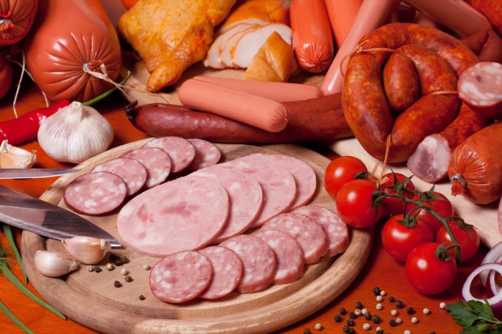 Plate of Assorted Processed Meats