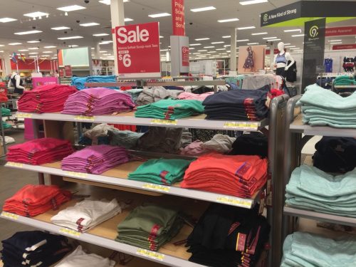 Folded Shirts on Sale at Target