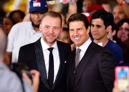 Simon Pegg and Tom Cruise at the U.S. premiere of "Mission: Impossible - Fallout" in 2018