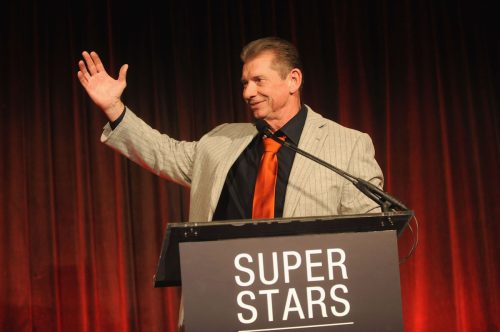 Vince McMahon at WWE Superstars for Sandy Relief in 2013