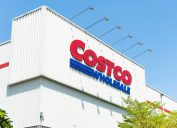 The exterior of a Costco warehouse retail store