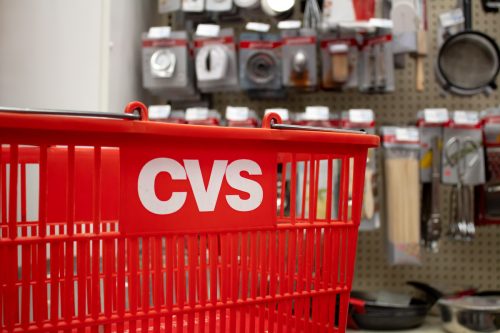 red CVS shopping basket
