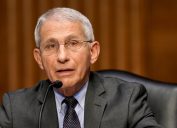 WASHINGTON, DC - MAY 11: Dr. Anthony Fauci, director of the National Institute of Allergy and Infectious Diseases, speaks during a Senate Health, Education, Labor and Pensions Committee hearing to discuss the ongoing federal response to COVID-19 on May 11, 2021 in Washington, DC. (
