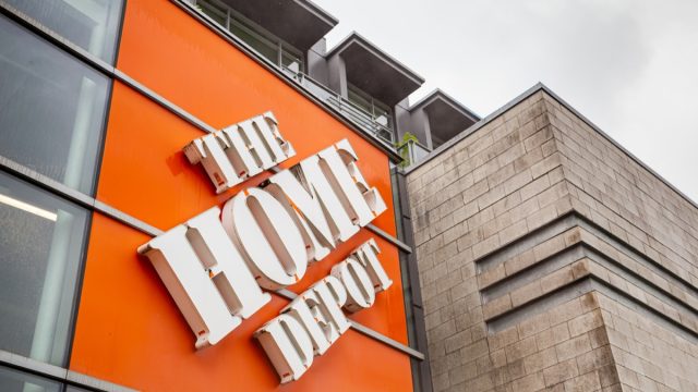 A shot of the logo of the American hardware giant The Home Depot taken at their flagship store located in the Cambie neighbourhood of Vancouver