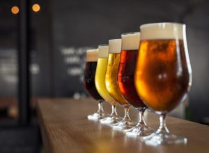 Draught beer in glasses