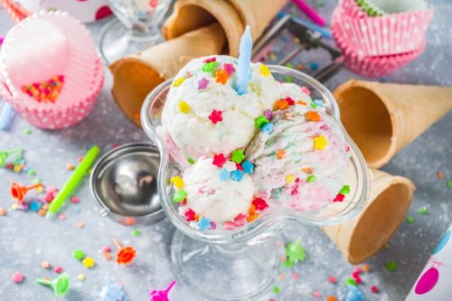 Colorful Birthday cake ice cream