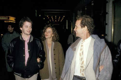 Matthew Broderick, Jennifer Grey, and Joel Grey at the premiere of "Burn This" in 1987