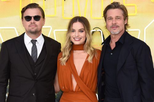 Leonardo DiCaprio, Margot Robbie, and Brad Pitt at the UK premiere of "Once Upon a Time... In Hollywood" in 2019