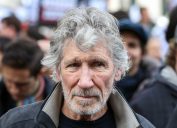 Roger Waters at a protest regarding Julian Assange in London in February 2020