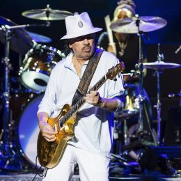 Carlos Santana performing at Pine Knob Music Theatre in Clarkston, MI on July 5, 2022