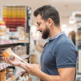 man shopping at craft store