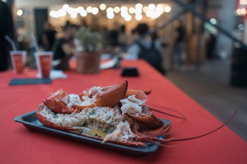 Plate of Lobster at a Food Festival