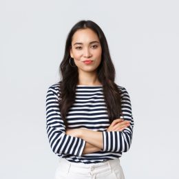 Young girl looking smug