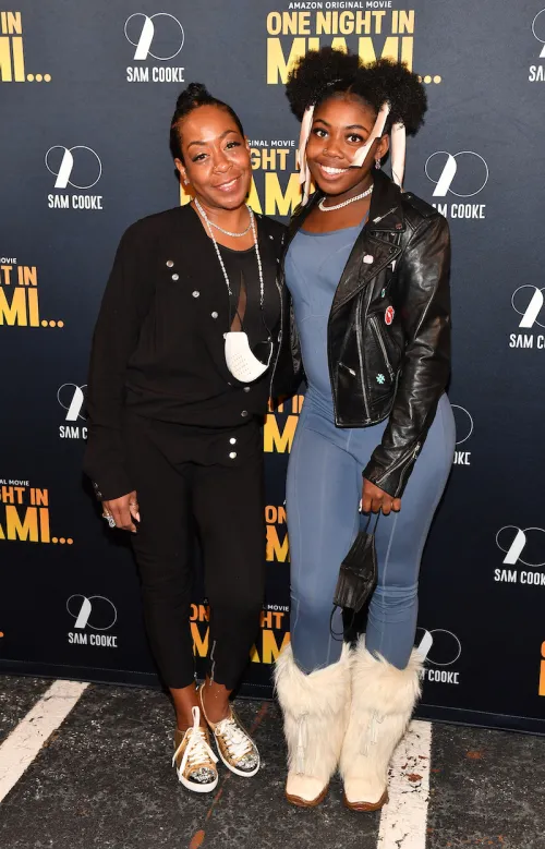 Tichina Arnold and daughter Alijah Haggins at the premiere of "One Night in Miami" in 2021