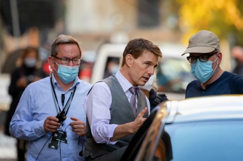 Tom Cruise on the set of "Mission: Impossible 7" in 2020