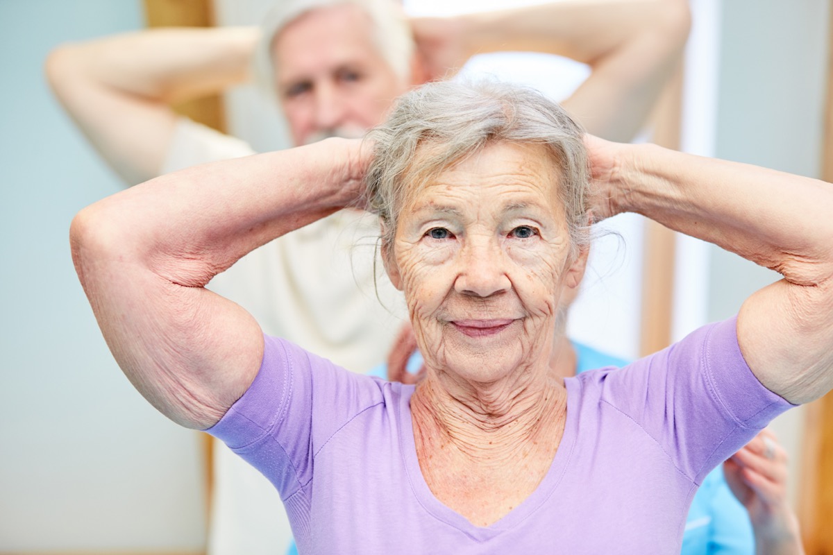 elderly woman exercising