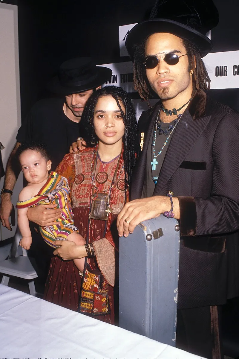 Zoe Kravitz, Lisa Bonet și Lenny Kravitz în 1989