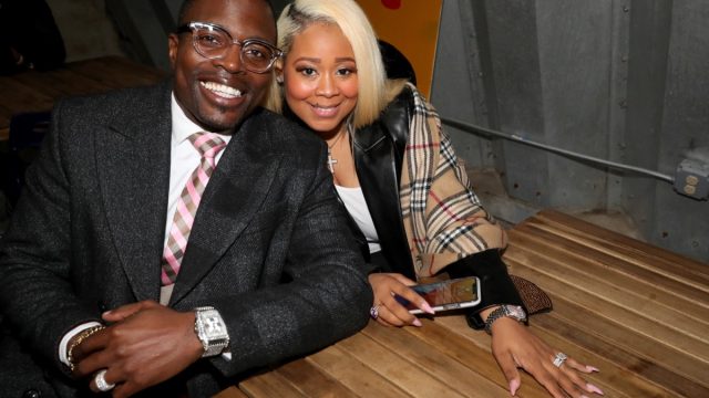 Bishop Lamor Miller Whitehead (L) and Asia K. DosReis-Whitehead attend a tribute to Biggie Smalls hosted by Bishop Lamor Miller Whitehead on March 09, 2021 in the Brooklyn borough of New York
