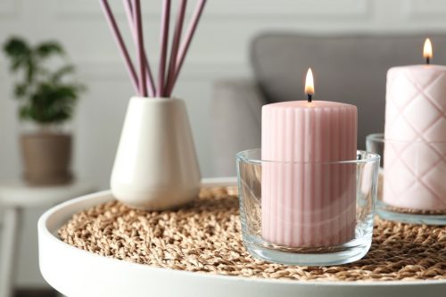 baby pink candle