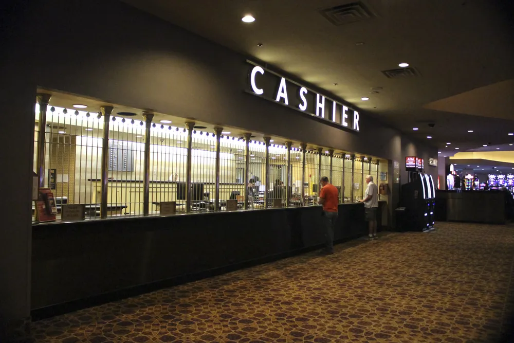A cashier counter at a casino