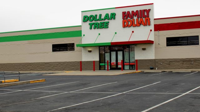 The Dollar Tree and Family Dollar Store Parking sit Empty. Over 400  Stores Were Temporarily Shut Down Due To A Infestation at a Distribution Center. By D. Bartlett