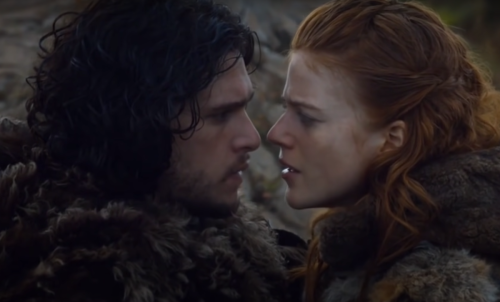 Kit Harington and Rose Leslie on "Game of Thrones"