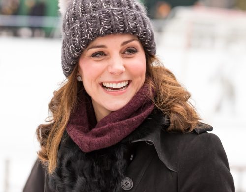 Kate Middleton wearing hat in winter outdoors.