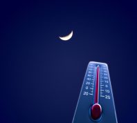 On a hot night, the thermometer shows a hot night.